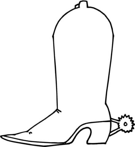 Cowboy Boot With Spur Coloring Page